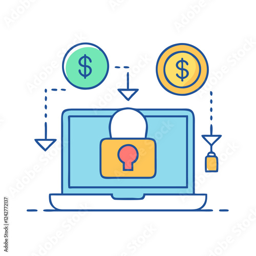 ransomware icon, ransomware vector illustration-simple illustration of ransomware, perfect for ransomware logos and icons