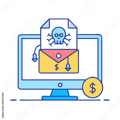 ransomware icon, ransomware vector illustration-simple illustration of ransomware, perfect for ransomware logos and icons