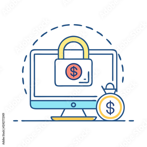 ransomware icon, ransomware vector illustration-simple illustration of ransomware, perfect for ransomware logos and icons