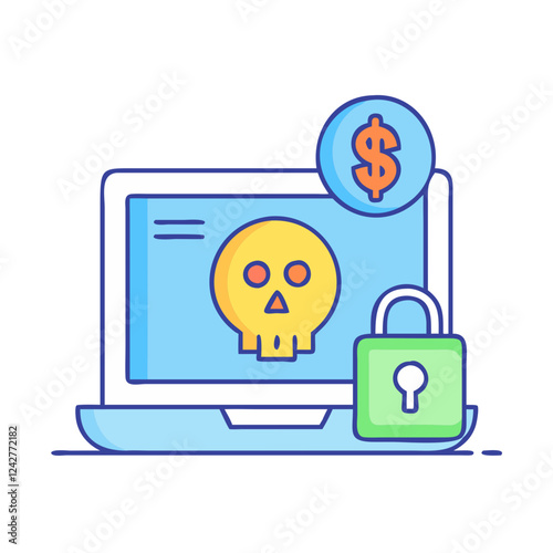 ransomware icon, ransomware vector illustration-simple illustration of ransomware, perfect for ransomware logos and icons
