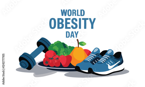 World Obesity Day Vector Illustration | Social Media, T-Shirt, Poster, Sticker, Print Card & Animated GIF Design. Print ready eps