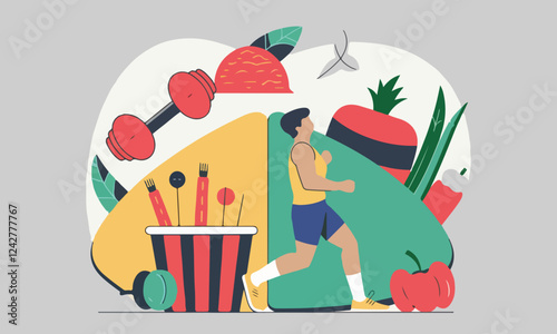World Obesity Day Vector Illustration | Social Media, T-Shirt, Poster, Sticker, Print Card & Animated GIF Design. Print ready eps