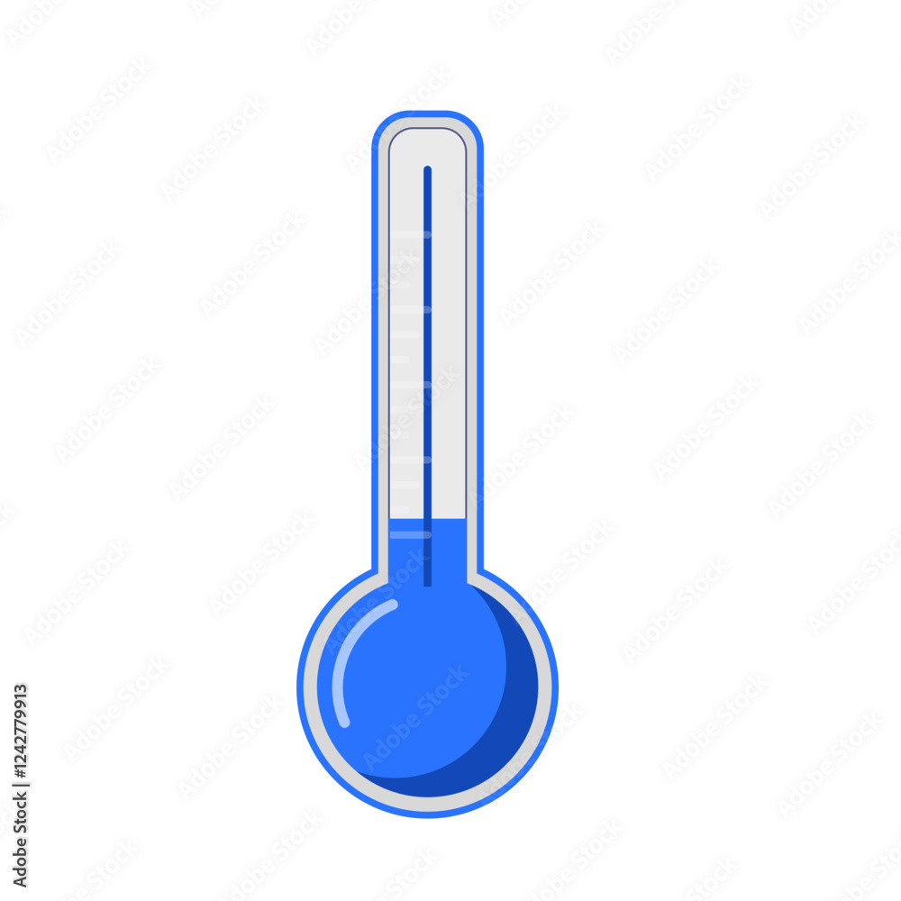 Cold thermometer with a snowflakes. Temperature weather thermometers meteorology, temp control thermostat device flat vector icon. Medical thermometers Cold thermometer with a snowflakes. Temperature weather thermometers meteorology, temp control thermostat device flat vector icon. Medical thermometers