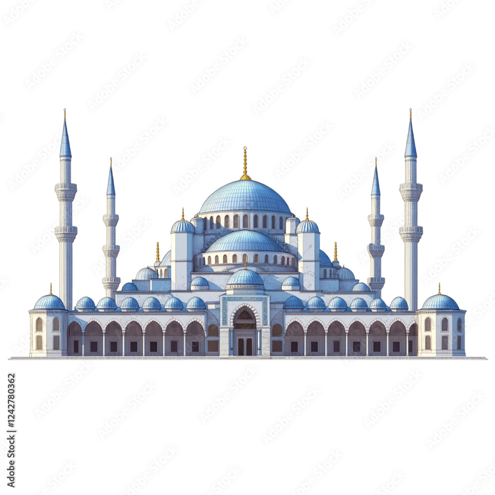 Fototapeta premium blue mosque istanbul turkey transparent background