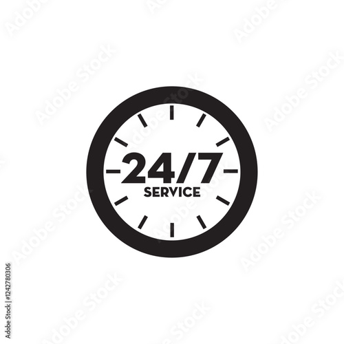 24/7 icon for around the clock service and full time availability