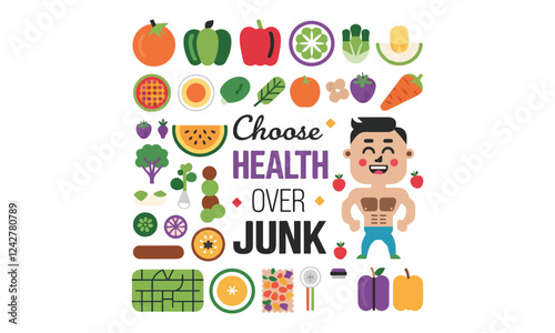 World Obesity Day Vector Illustration | Social Media, T-Shirt, Poster, Sticker, Print Card & Animated GIF Design. Print ready eps
