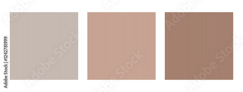 Set of seamless pattern with symmetry repetitive straight lines in trendy palette mocha mousse. Vector illustration endless pattern, background. Fashionable template for design, paper, cover, fabric