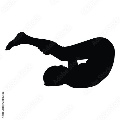 Silhouette, Sport Women Silhouette, Yoga,Yoga Pose, Graphic, Meditate, Relaxation, Workout, Black, Isolated, Lifestyle, Asana, Relax, Vector Illustration