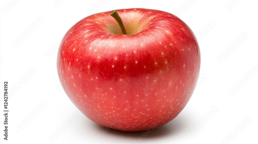 Single red apple isolated on white background, studio shot, healthy food photography, ideal for website or cookbook Single red apple isolated on white background, studio shot, healthy food photography, ideal for website or cookbook