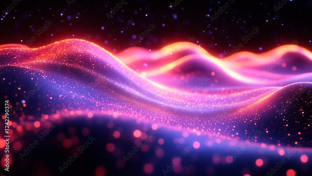 Fototapeta premium Glowing Nebula: Abstract Cosmic Landscape
