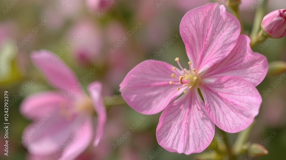 Vibrant pink petals of a spring-scented flower fluttering in the gentle breeze, fragrant, nature Vibrant pink petals of a spring-scented flower fluttering in the gentle breeze, fragrant, nature