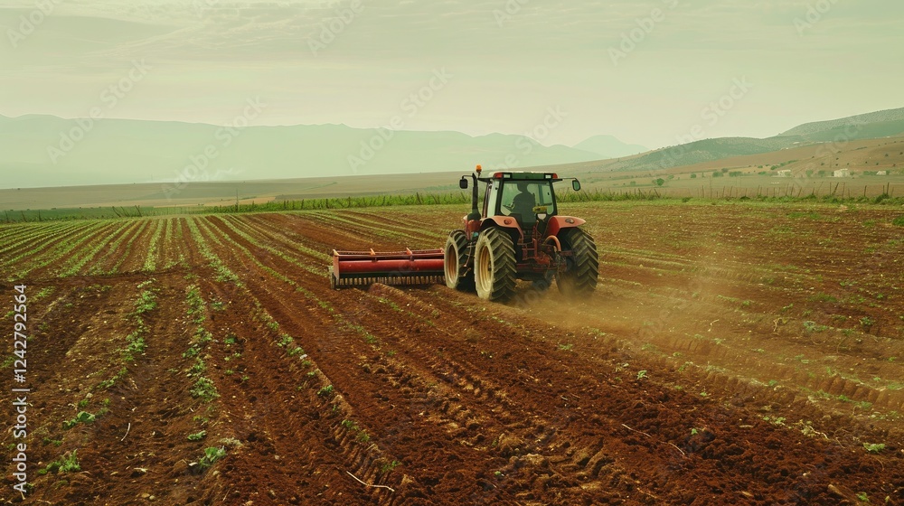 Obraz premium tractor on the field