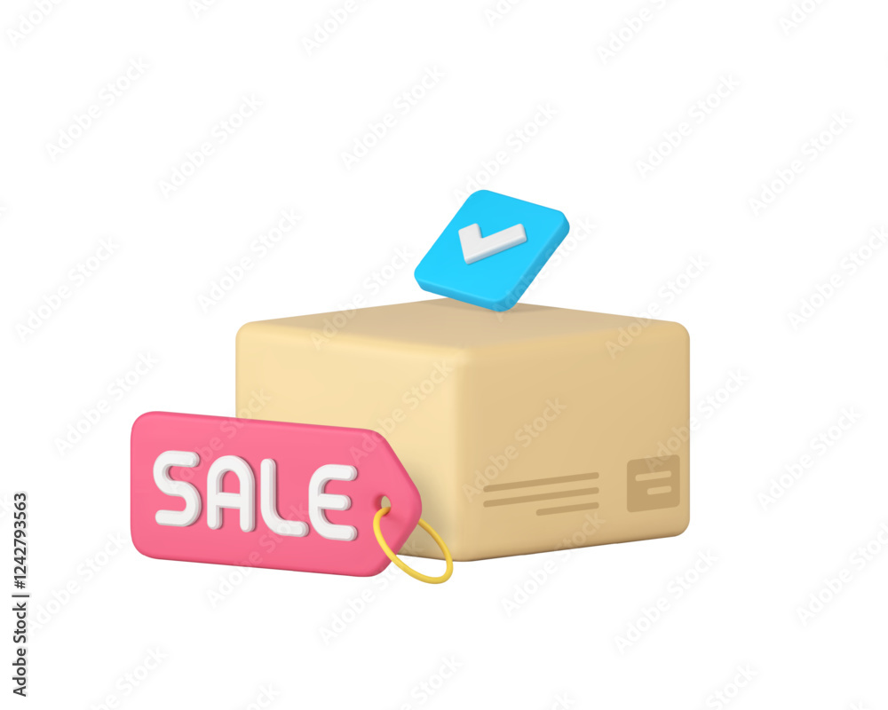 Cargo delivery service sale courier shipping discount 3d icon realistic vector illustration. Warehouse storage and freight transportation price off special offer postal parcel online shopping order Cargo delivery service sale courier shipping discount 3d icon realistic vector illustration. Warehouse storage and freight transportation price off special offer postal parcel online shopping order