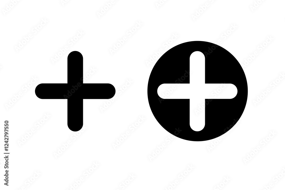 Obraz premium plus icon vector on white background. add icon