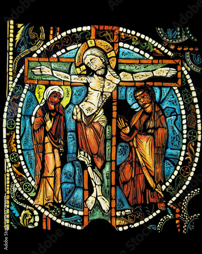 Canvas Print Colored glass mural of Jesus