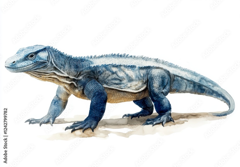 Obraz premium Komodo Dragon Portrait: A Close-Up View of This Powerful Reptile