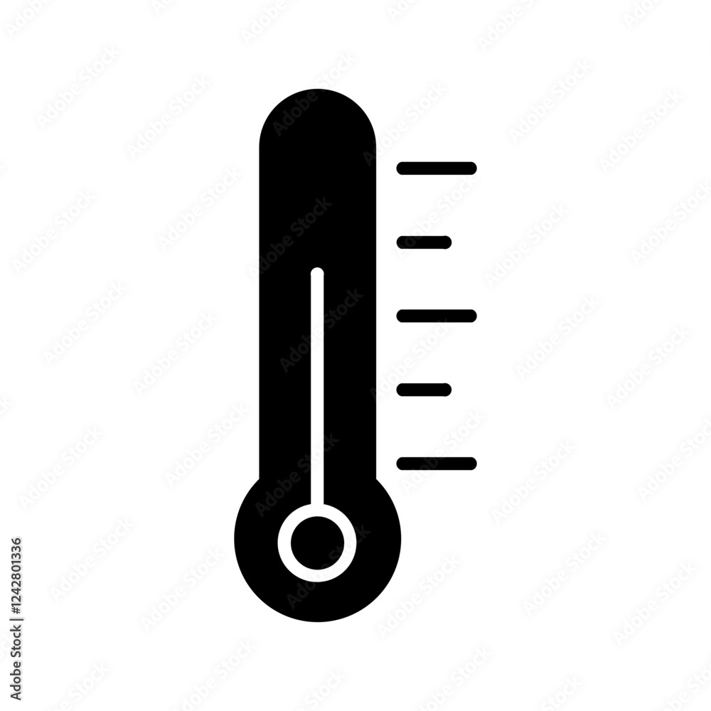 Thermometer icon color editable on white background Thermometer icon color editable on white background