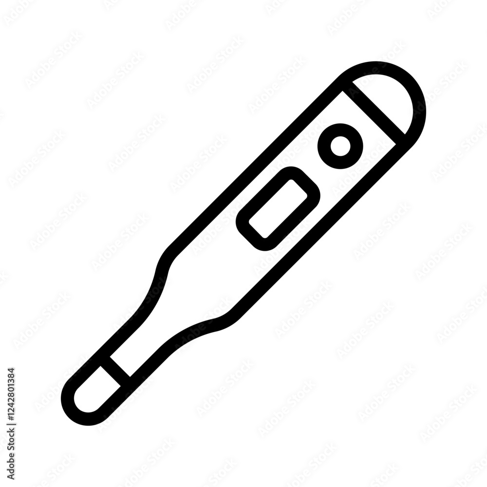 Thermometer icon color editable on white background Thermometer icon color editable on white background