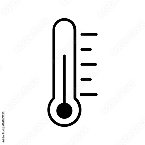 Thermometer icon color editable on white background