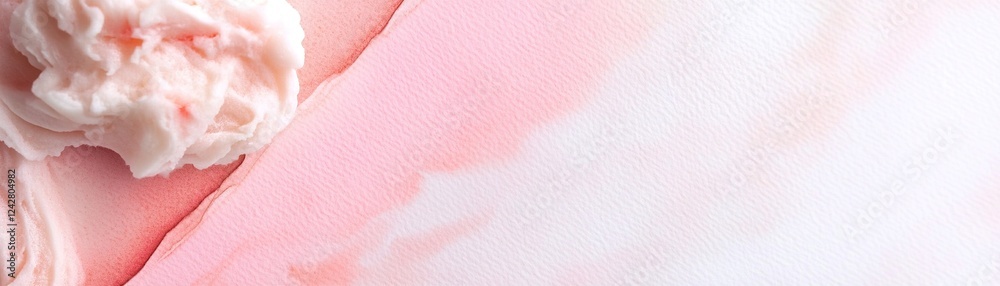 Fototapeta premium This watercolor texture features soft pink hues blending into a clean white section, creating a delicate and artistic space perfect for elegant text presentations and designs