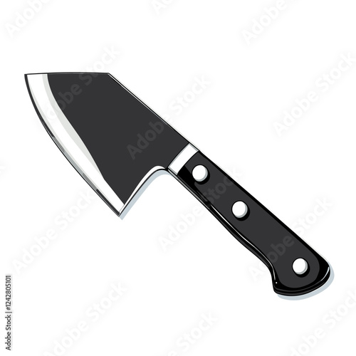 Butcher knife Kitchen cleaver knife for meat Vector illustration in flat style isolated on a white background