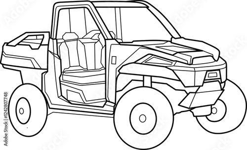 Utv car cartoon coloring book page