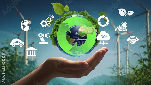 Circular economyinfoinforaphic wheel cyclical international global elements circle earth sustainability development ecology