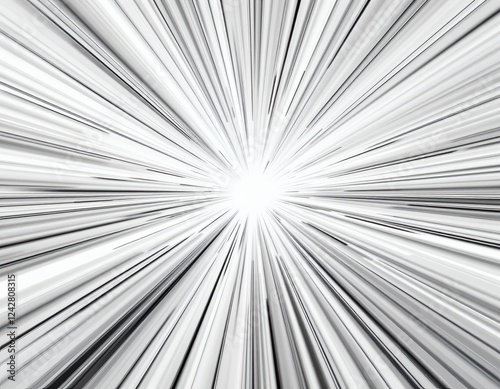 AI image of abstract speed lines in grayscale, radiating from a central point, suggesting motion, speed, and high energy.