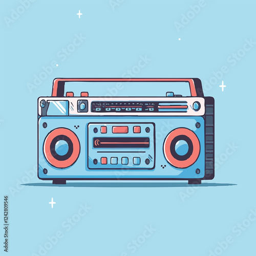 Retro Boombox Clipart Vector Illustration