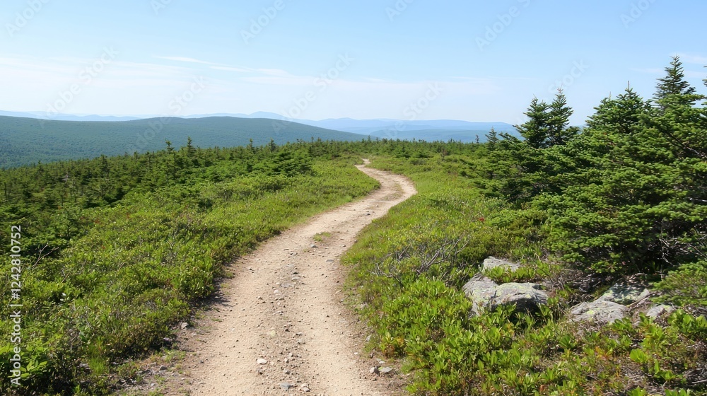 Winding Dirt Trail Through Lush Green Landscape