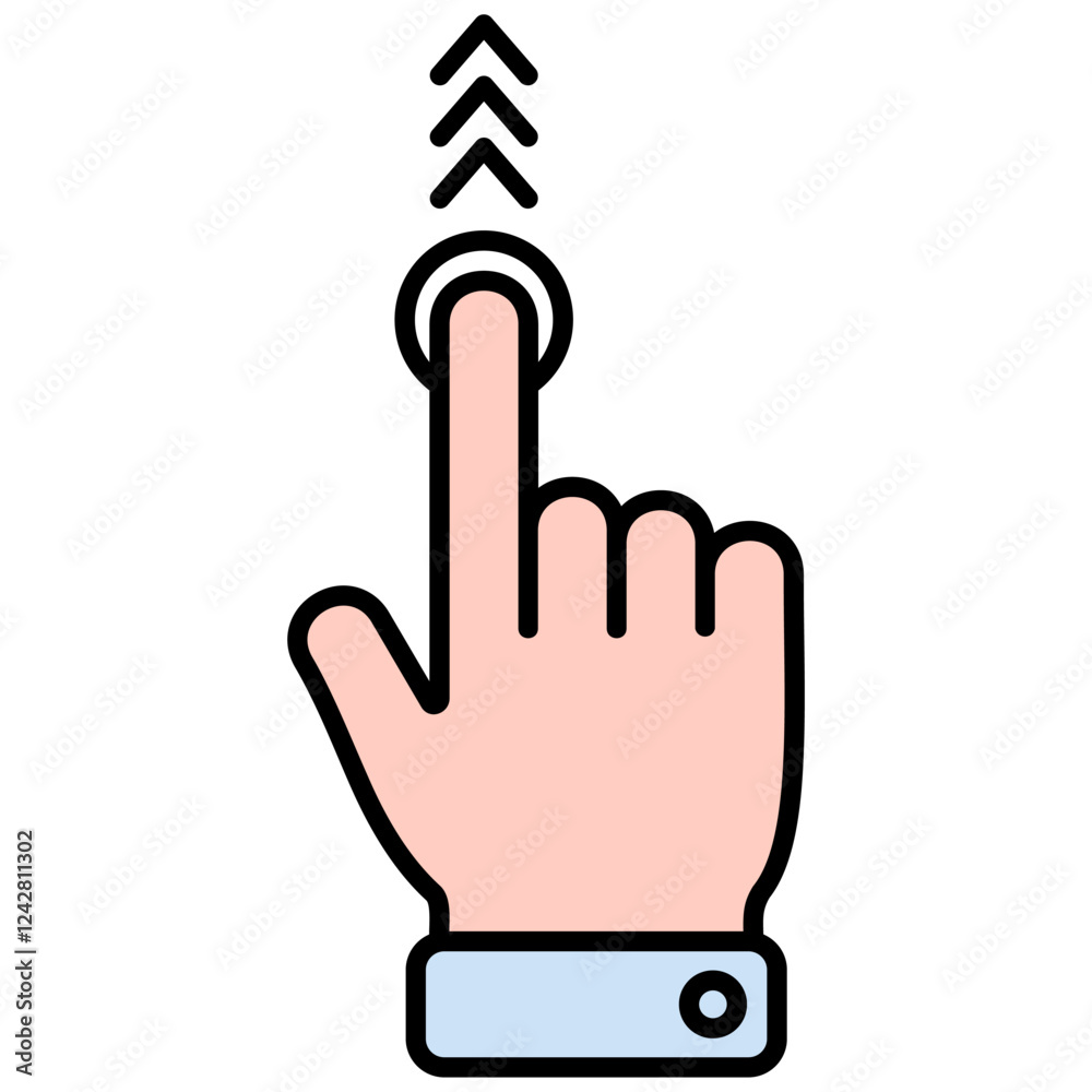 Obraz premium Hand Gesture Swipe Up Icon