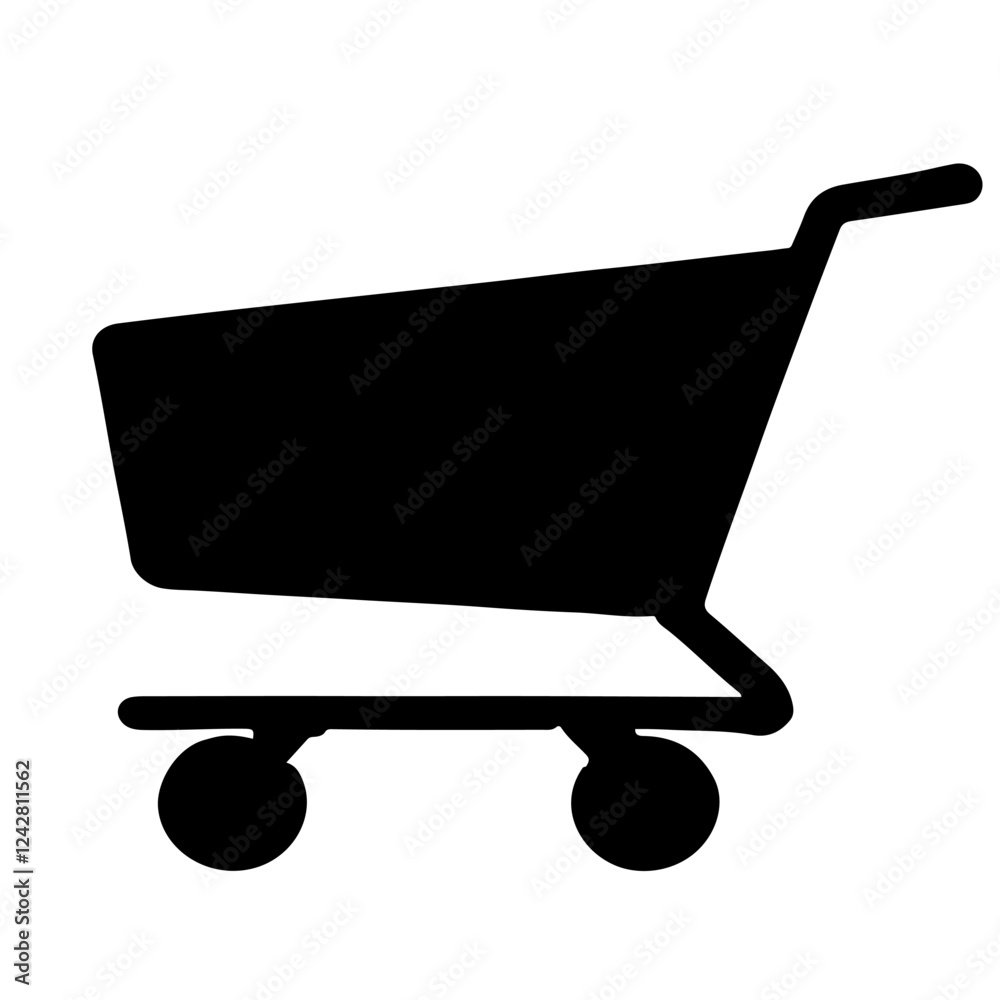 Shopping cart silhouette vector icon sign symbol illusion.