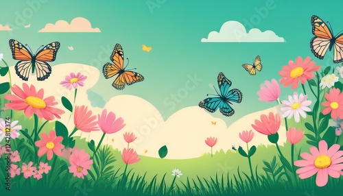 butterflies and flowers