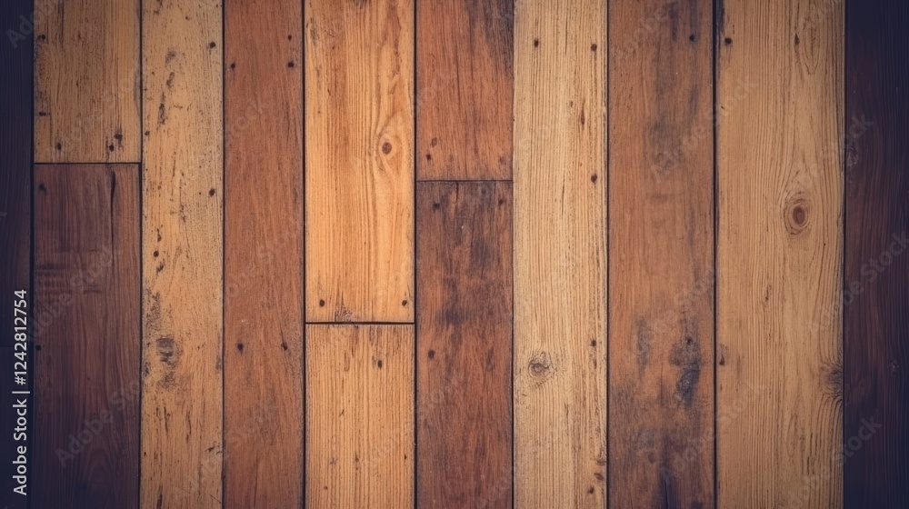 Naklejka premium Reclaimed Wood Planks Rustic Brown Background