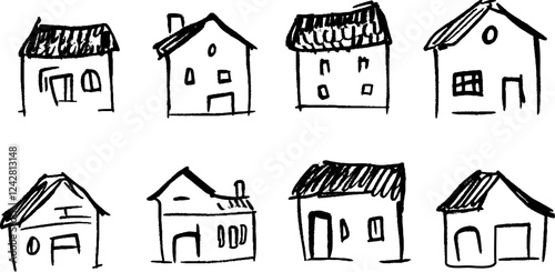 Whimsical Hand-Drawn House Sketches