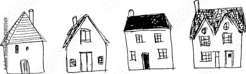 Collection of Hand-Drawn Houses