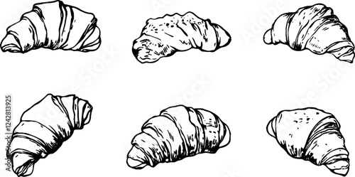 Hand-Drawn Croissants Collection