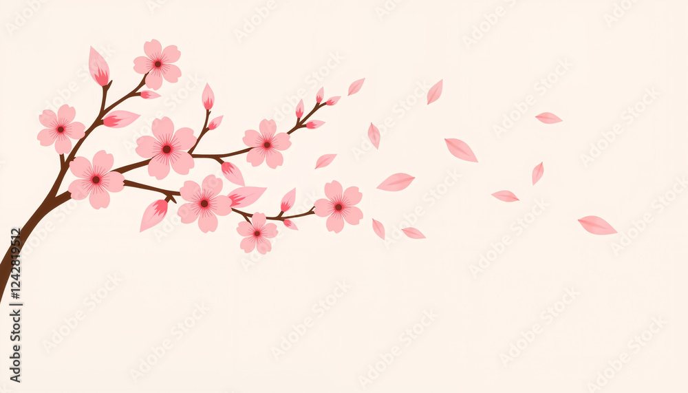 Plum blossoms in wind on white background Plum blossoms in wind on white background