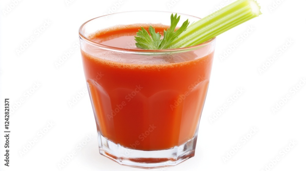 Glass of Red Tomato Juice with Celery and Parsley Glass of Red Tomato Juice with Celery and Parsley
