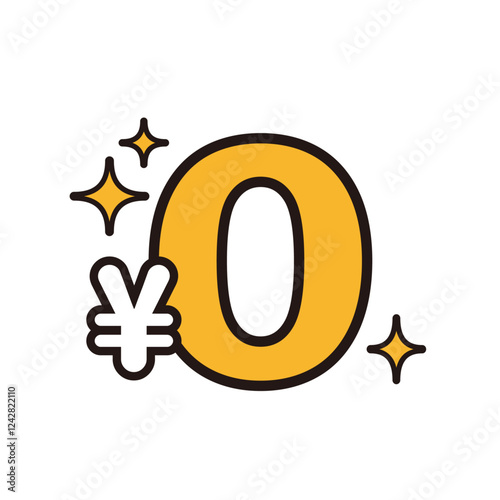 キラキラ輝く￥0の文字のイメージ