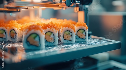 Automated Sushi Roller Making Delicious California Rolls