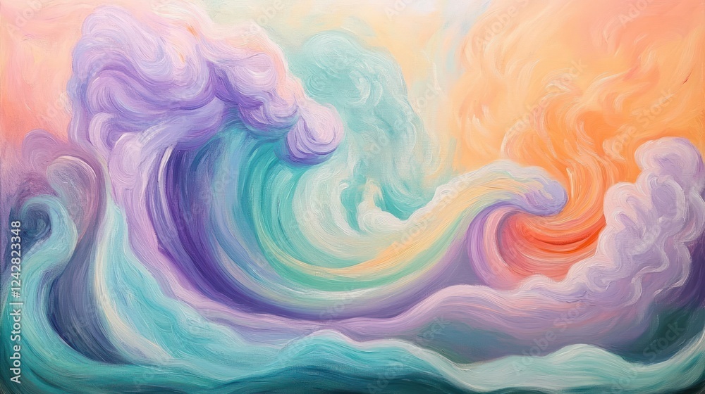 Fototapeta premium Abstract Pastel Waves Swirling Colors