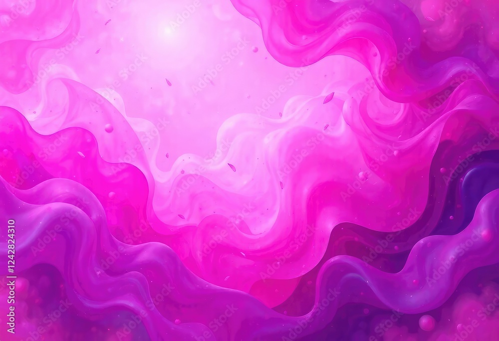 Fototapeta premium Whimsical abstract background with shades of magenta and fuchsia, abstract, swirly, wavy