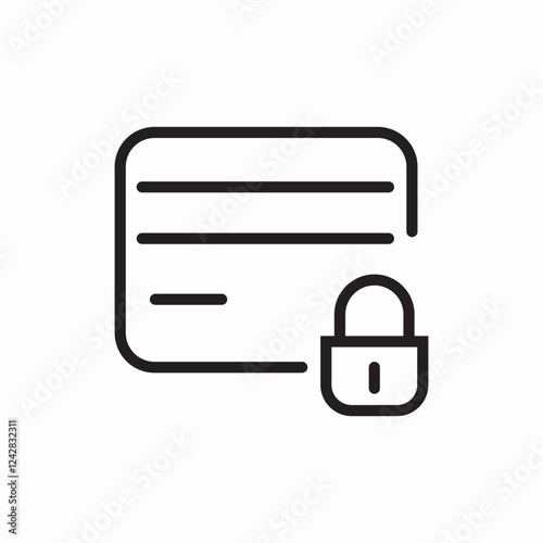 Secure payment card icon vector sign