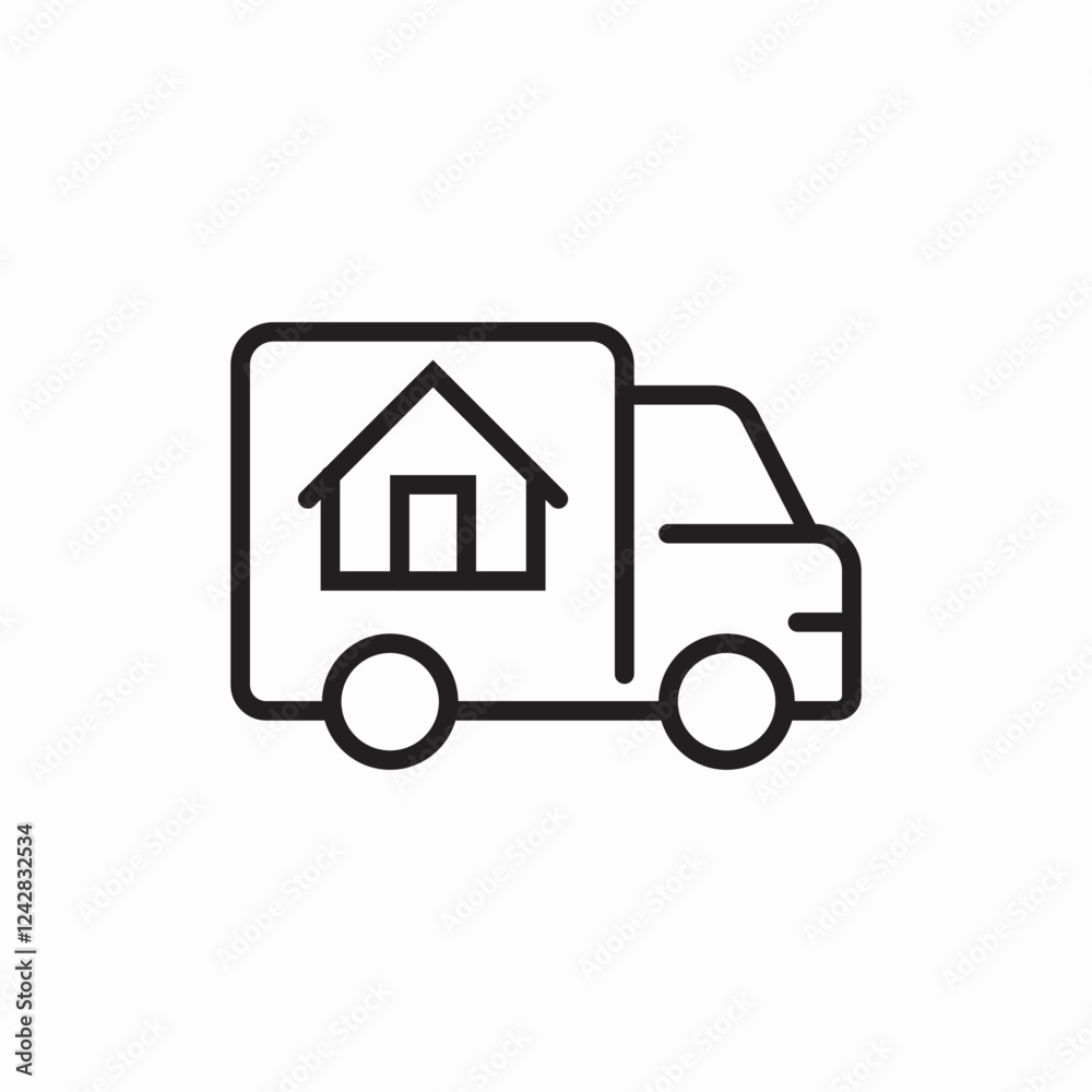 Moving truck delivery icon vector sign Moving truck delivery icon vector sign