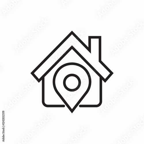House location pin icon vector sign