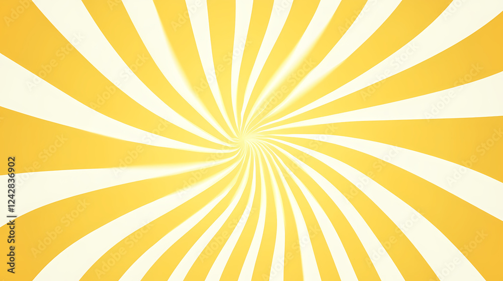 Fototapeta premium Bright yellow spiral pattern creating a dynamic visual effect. Generative AI