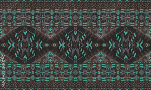 American tribal ethnic native pattern.Traditional Navajo,Aztec,Apache,Southwest and Mexican style fabric pattern.Abstract vector motif pattern.For fabric,clothing,blanket,carpet,woven,wrap,decoration.