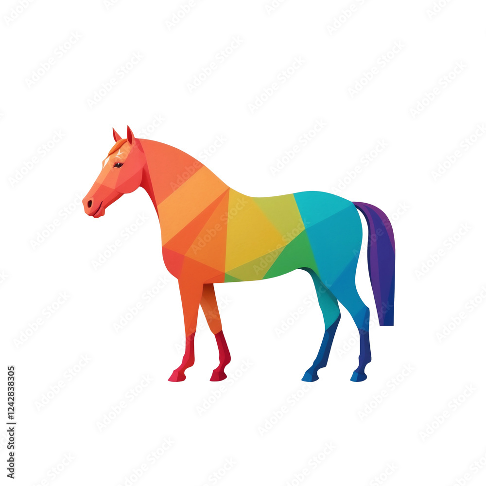 Obraz premium Colorful Transparent PNG Illustration of a Horse