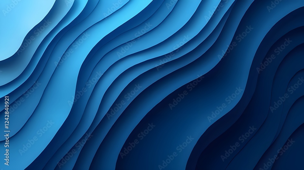 Obraz premium Dark blue rhythmic abstract blue waves
